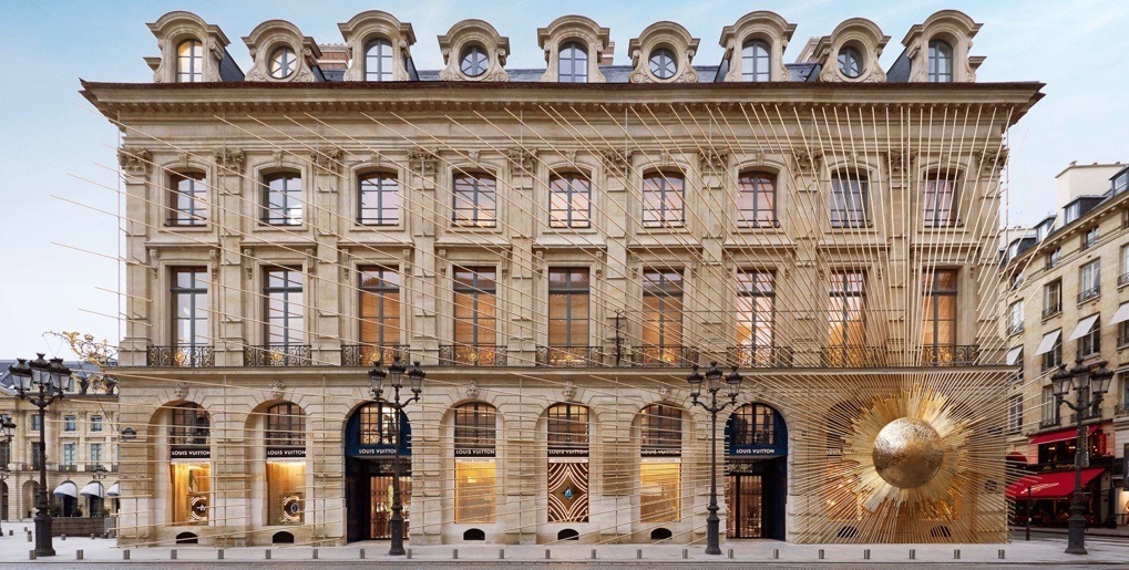 Façade of the Louis Vuitton Maison, Place Vendôme, Paris